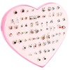 Earrings, fashionable plastic gift box, Korean style, 36 pair, wholesale