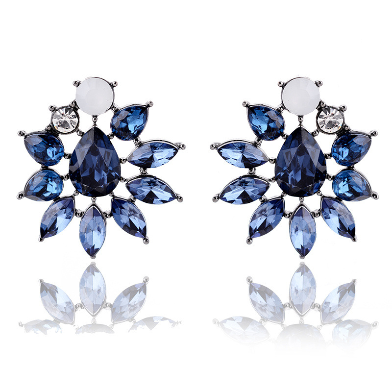 1 Paire Mode Fleur Alliage Placage Perles Artificielles Strass Femmes Boucles D'oreilles display picture 47