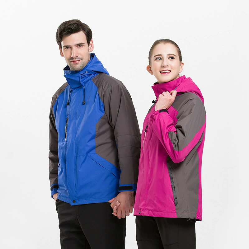 Мужская и женская Съемная утолщенная ветрозащитная непромокаемая куртка «Три в одном» на флисовой подкладке, альпинистская одежда с логотипом для печати