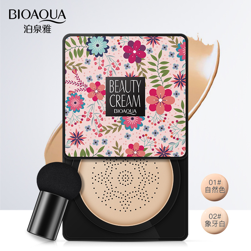 泊泉雅蘑菇气垫BB霜轻薄透气自然裸妆提亮肤色美颜霜BB霜彩妆批发