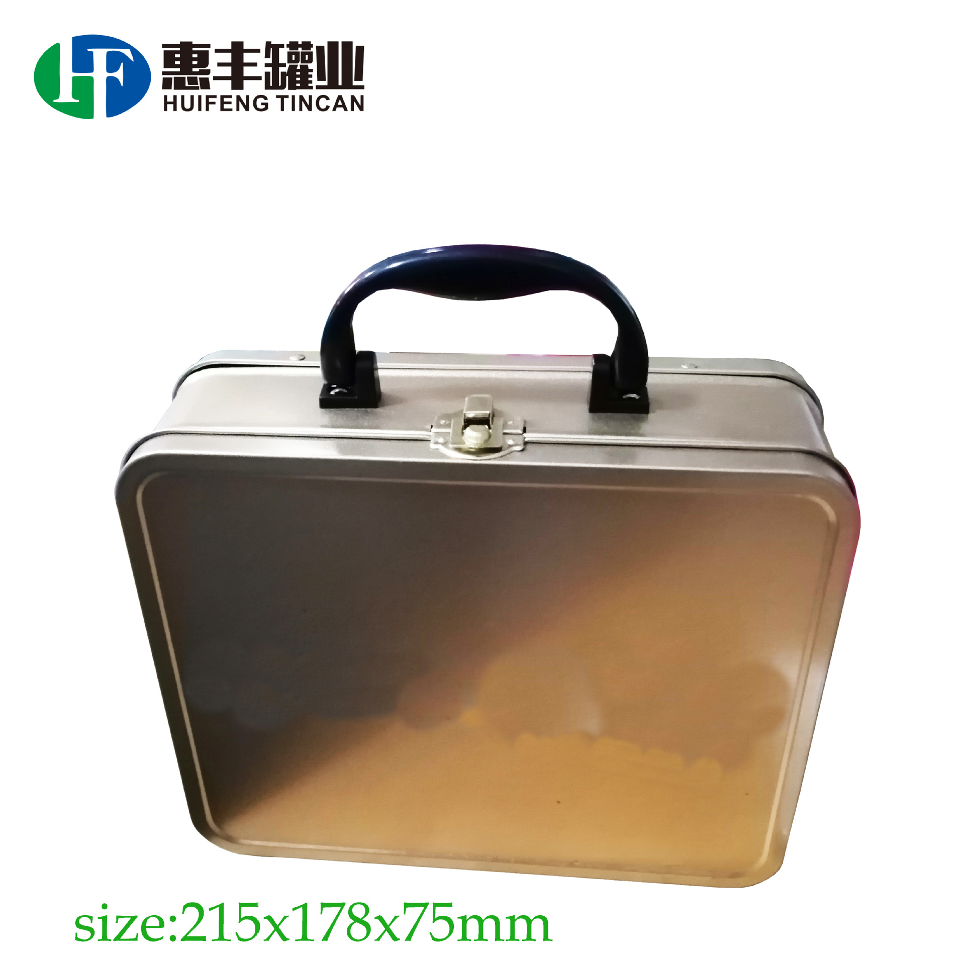 生产圣诞礼品手挽罐铁盒 金色午餐盒玩具收纳盒化妆品铁盒tin box