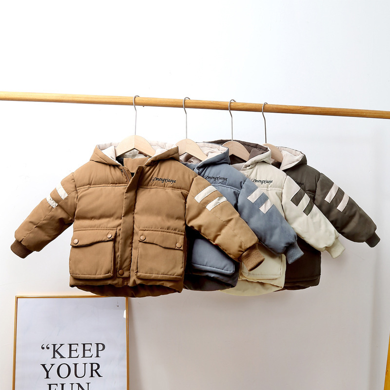 冬季新款儿童棉衣韩版中小童男童羽绒棉服加绒加厚宝宝连帽棉袄潮