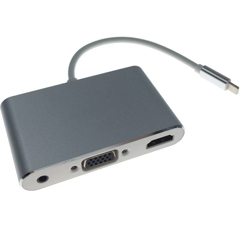 Соединение телефона I8 к HDMI для ТВ i5/6s/7plus/11 ротатор VGA видео кабель 3.5 аудио iPad/iPod