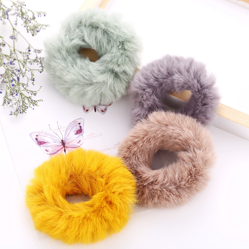 Cute Candy-colored Rabbit Hair Loop Simple Mink Hair Rope display picture 3