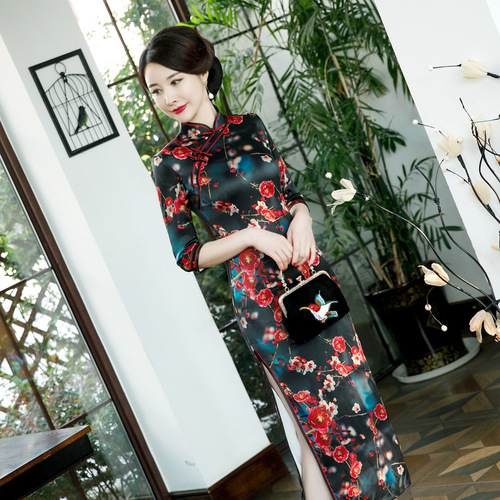 Chinese Dress Qipao for women long cheongsam ress with large size Robes chinoises