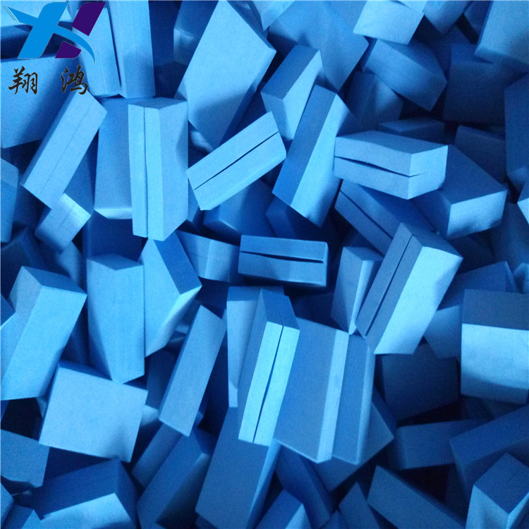 加工定制蓝色EVA泡棉冲压方块 65*70*30mm挖槽雕刻异形泡绵块