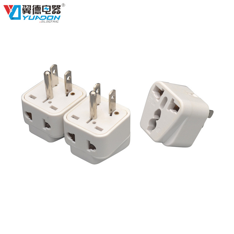 侧边带孔多功能美式转换插头转换器 美规旅行转接头 美标转换插座
