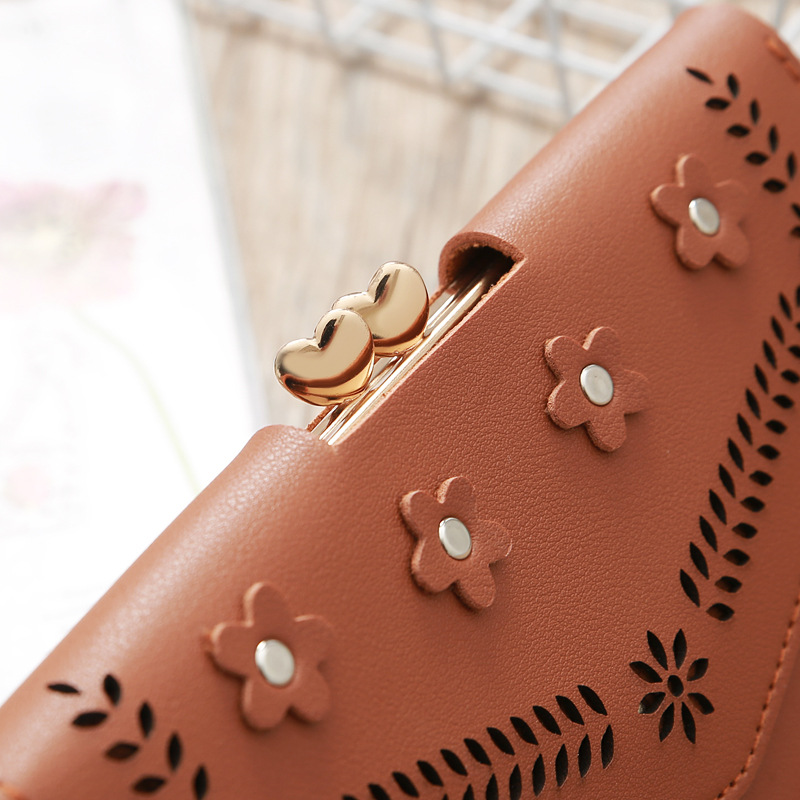 Korean Hollow Flower Long Clutch Bag Wholesale display picture 14