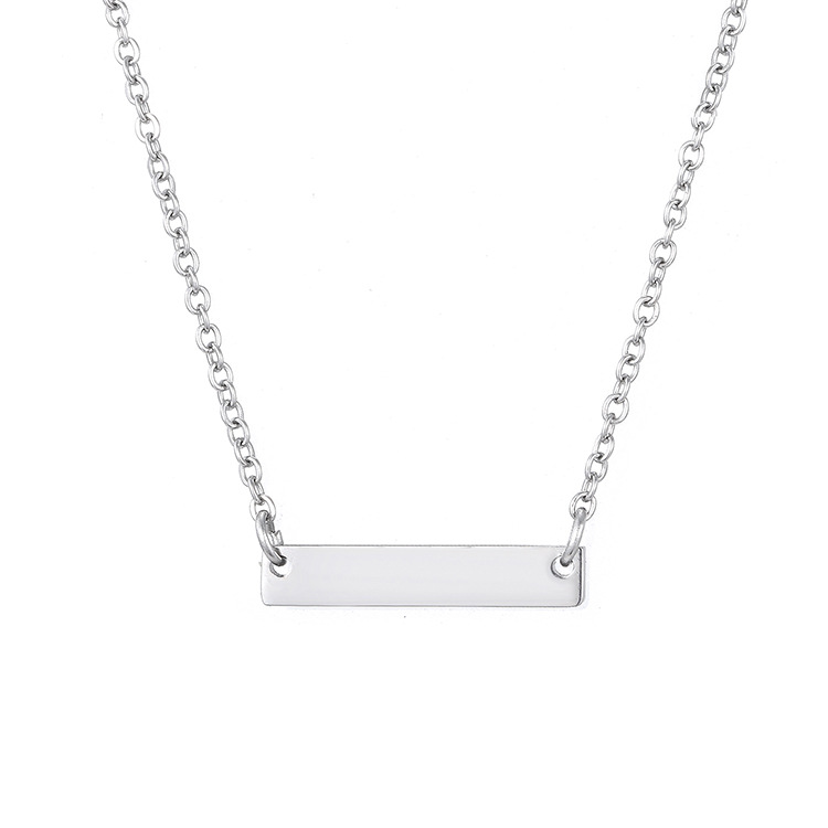 Jewelry Simple And Delicate Geometric Rectangular Pendant Stainless Steel Necklace Neck Chain Distribution Wholesale Nihaojewelry display picture 4