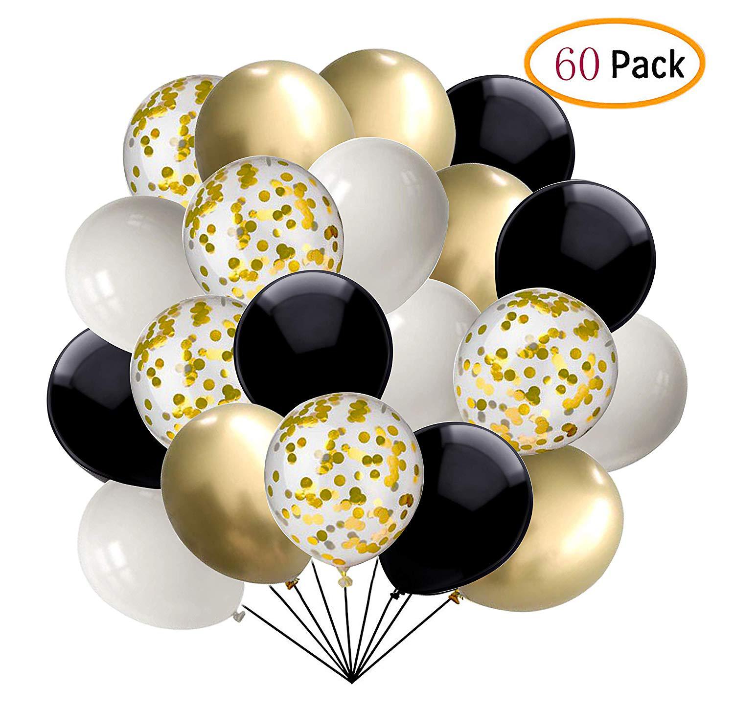 Black golden colorful white balloon