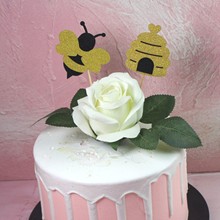 烘焙蛋糕装饰 可爱小蜜蜂 蜜蜂窝插牌插件生日派对装扮摆件