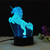 Cross -border crack unicorn 3D light night light LED acrylic colorful touch remote control unicorn gift