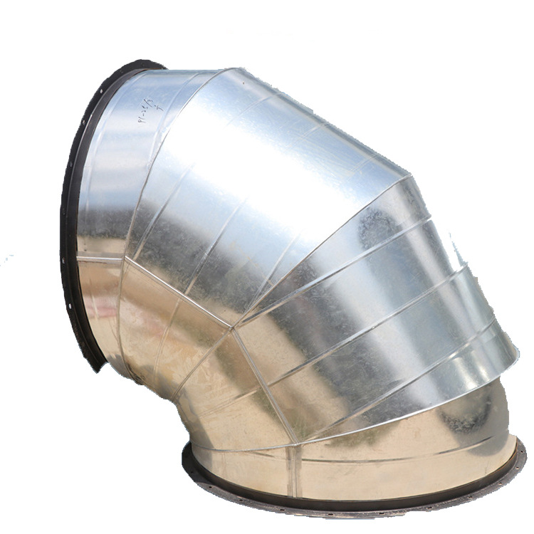 亚太定制白铁皮45度角防雨弯头带网 不锈钢304通风管道弯头DN700