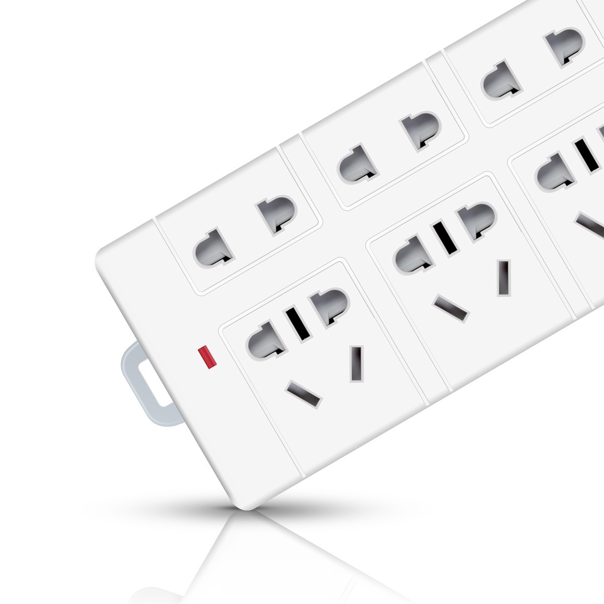 得力插座 6位线长3米排插安全白色板面阻燃材质18256家用插排批发