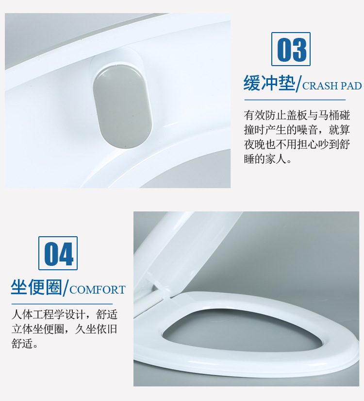 Thickened toilet seat cover, toilet seat cover, slow-lowering quick-release cover UV type, old-fashioned toilet dry toilet O-shaped cover accessories undefined