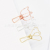 Simple metal hollow long tail clip Creative stationery hand account cute colorful fishtail clip folder tongue clip small fish clip