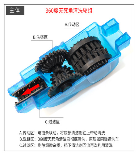Bicycle chain washer, chain cleaner, bicycle chain washer, chain cleaning tool brush