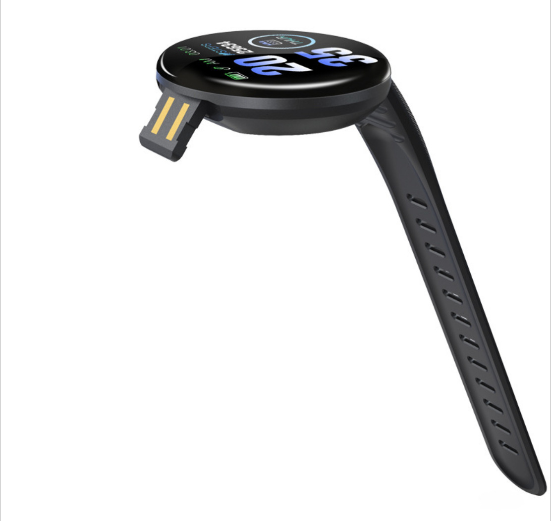 2019新款圆盘D18彩屏智能手环心率血压来电信息防水计步 运动手环