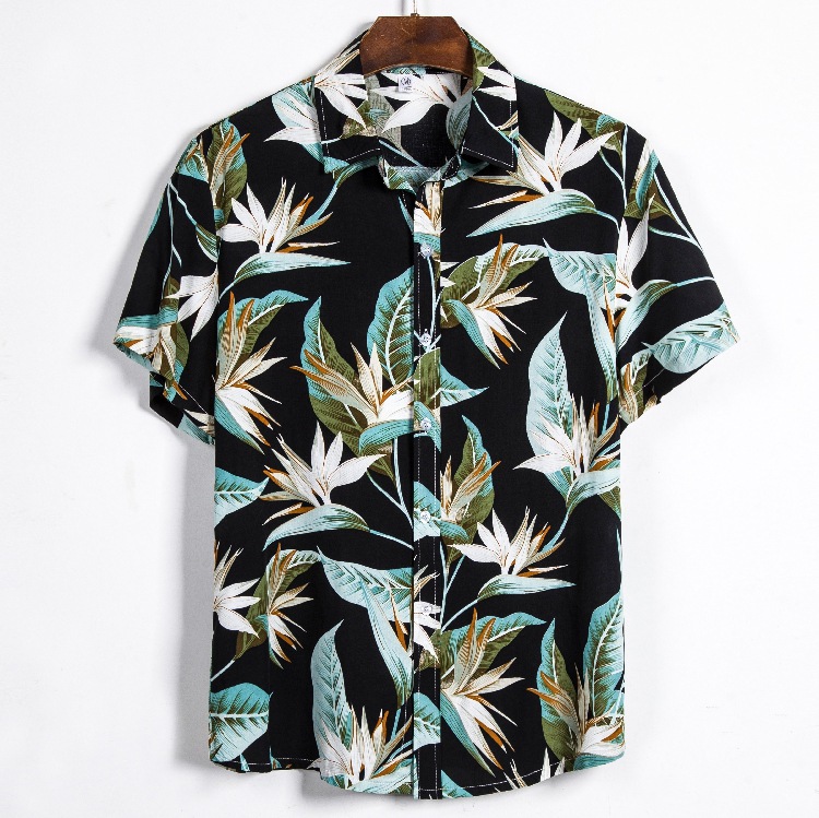Comercio exterior del sitio web transfronterizo de eBay Dunhuang 2023 camisa floral de manga corta casual de verano para hombres camisa CS116