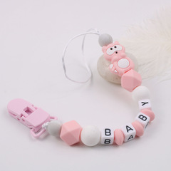 New Silicone Sucking Bottle Chain, Baby Supplies Little Bear Teether Anti-Drop Chain, Amazon Imported Pacifier Clip