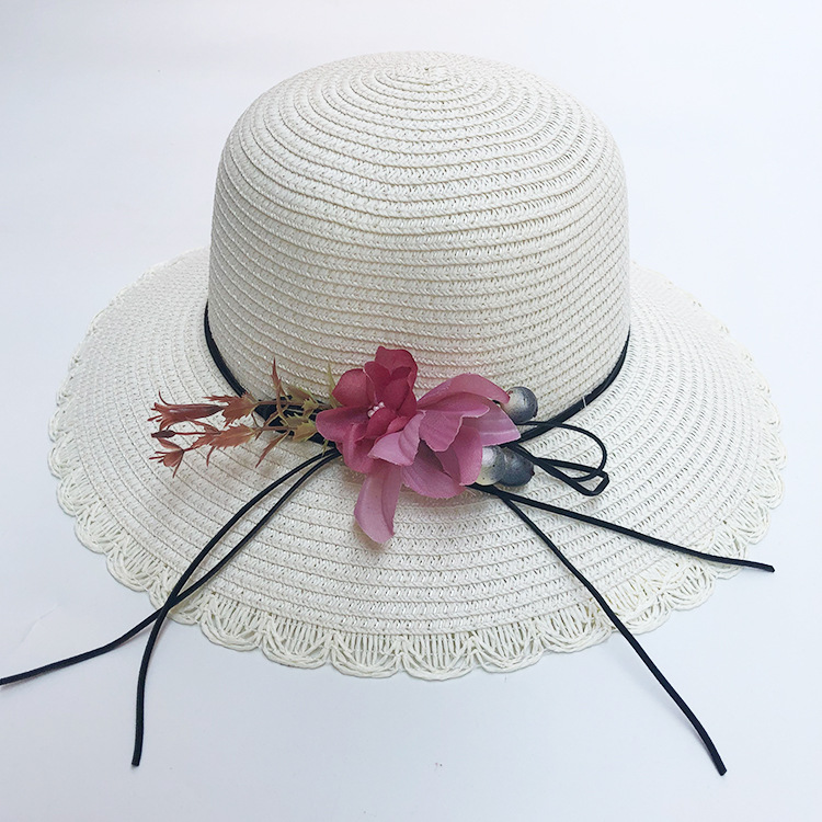 Korean Flower Sunshade Sunscreen Foldable Straw Hat display picture 5