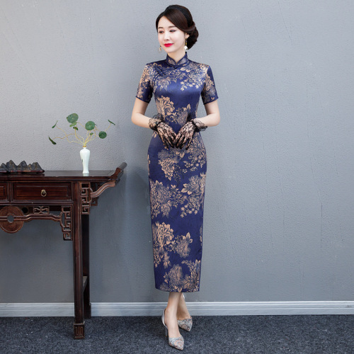 Chinese Dresses Qipao for women robe chinoise cheongsam Long and short sleeve standing collar cheongsam dress for women