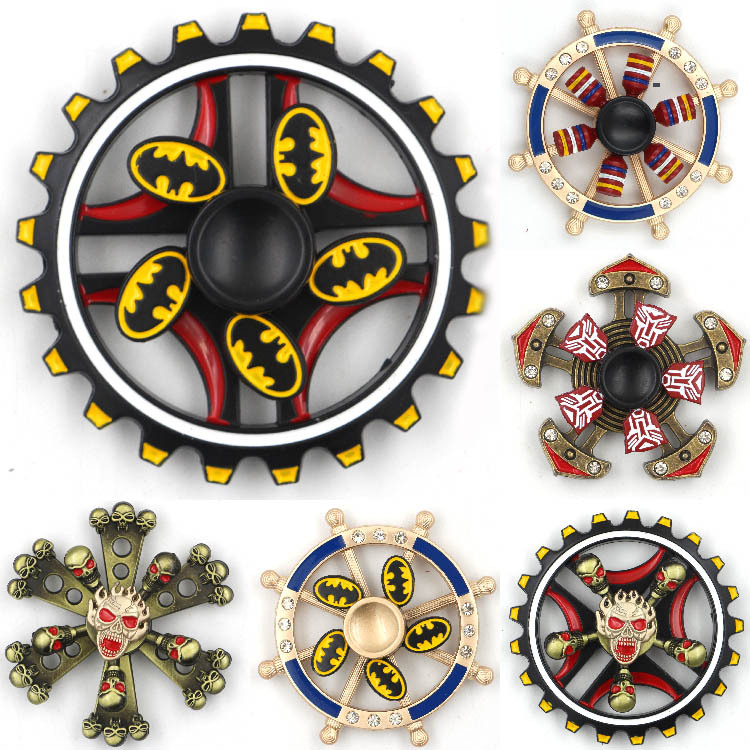 新款金属手指解压陀螺 锌合金双层指尖陀螺成人减压玩具地推热卖