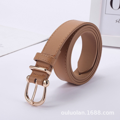 Euroland Wholesale New Fashion Women's Belts Simple Imitation Leather Decoration Youth Pants Belt Women