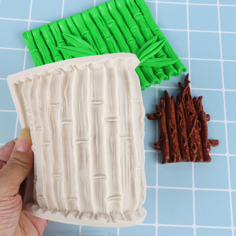 Fondant herramienta estilo chino bambú molde de silicona hoja de bambú molde de pastel fondant cake molde de silicona herramienta para hornear