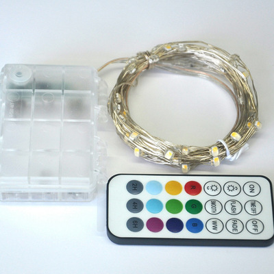 厂家直销三线RGB 暖白3AA防水电池盒遥控装饰灯卧室遥控装饰灯|ru