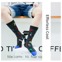 2024跨境亞馬遜潮牌男襪ins風歐美街頭潮襪批發復古中筒潮流襪子