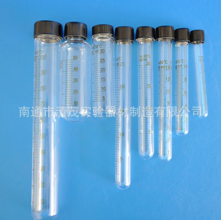 Привинтьте пробирку 5 круглого дна 15 20 30 50 стеклянная пробирка центрифуги 100 мл с ртом шелка масштаба