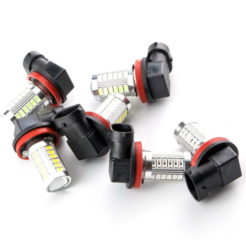 Автомобильная LED лампа H8 H11 H4 H7 9005 9006 с линзой высокомощная противотуманная суперяркая лампочка