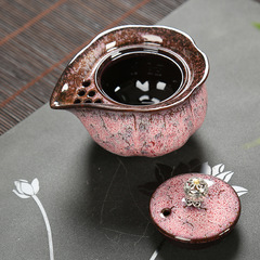 Porcelain Handheld Teapot with Tianmu Glaze, Single Pot Tea Set, Teaware Cover Bowl, Craftsmanship Tea Set, Tea Brewing Cover, Gift, Wholesale