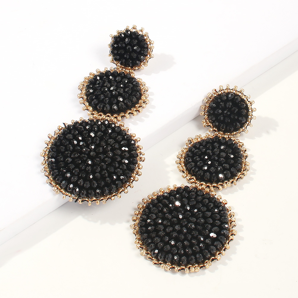 New Earrings Fashion Earrings Ethnic Style Creative Handmade Rice Beads Geometric Earrings display picture 9