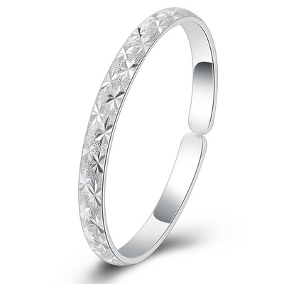 999 Silver bracelet Gypsophila Opening Royal Smooth Bracelet Jewelry Valentine's Day Mother's Day Thanksgiving Boxing