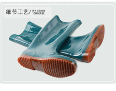 Green PVC paddy field shoes for men, tall, durable, labor protection, transplanting rain shoes for men and women, anti-slip, waterproof transplanting rain boots