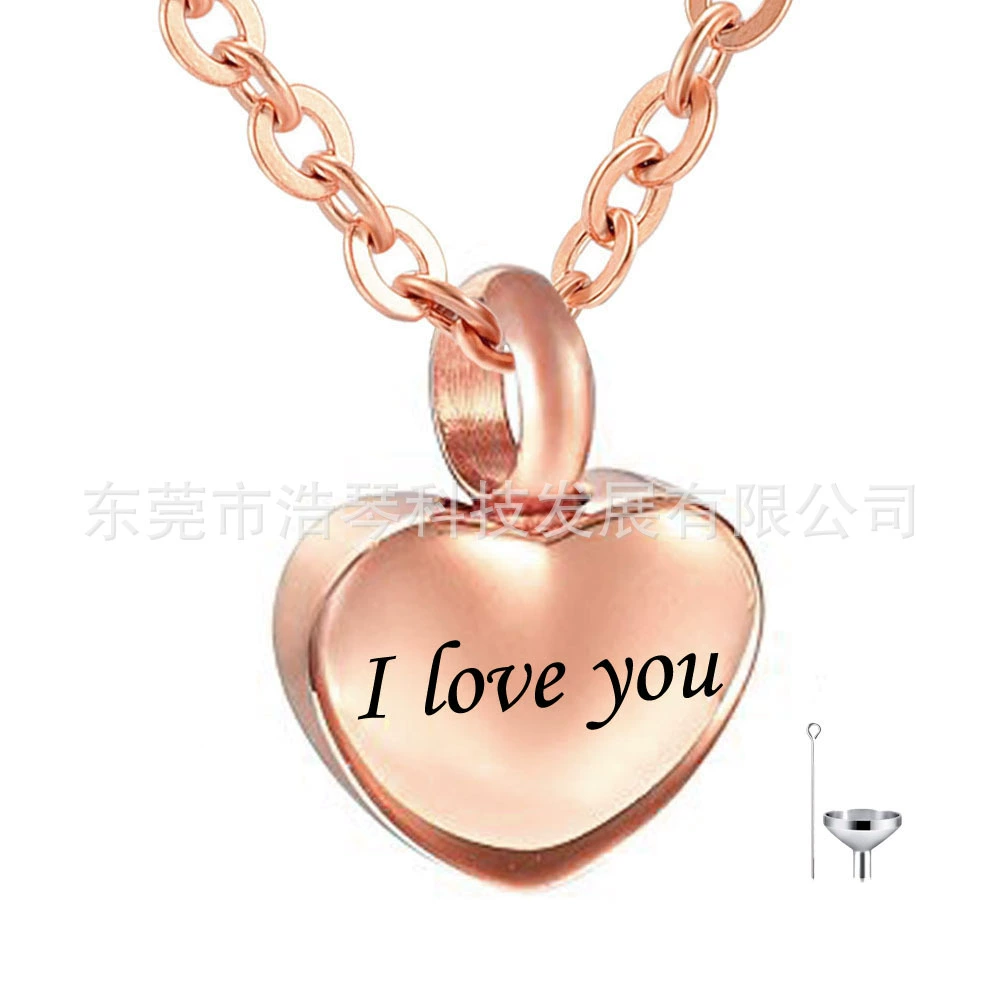 Титана стали ювелирные изделия из нержавеющей стали розового золота сердце шкатулка Кулон Мода ПЭТ сувенир духи кулон