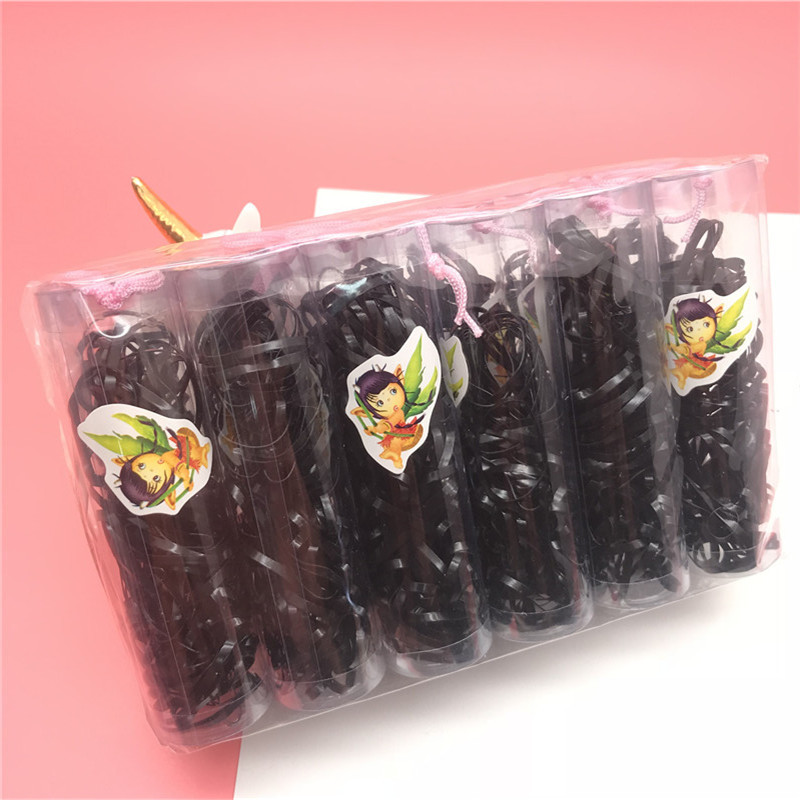 Banda de barril de doble capa para niños desechable fuerte tirón constantemente anillo de pelo anillo de cabeza un yuan dos yuanes tienda cabeza accesorios suministro