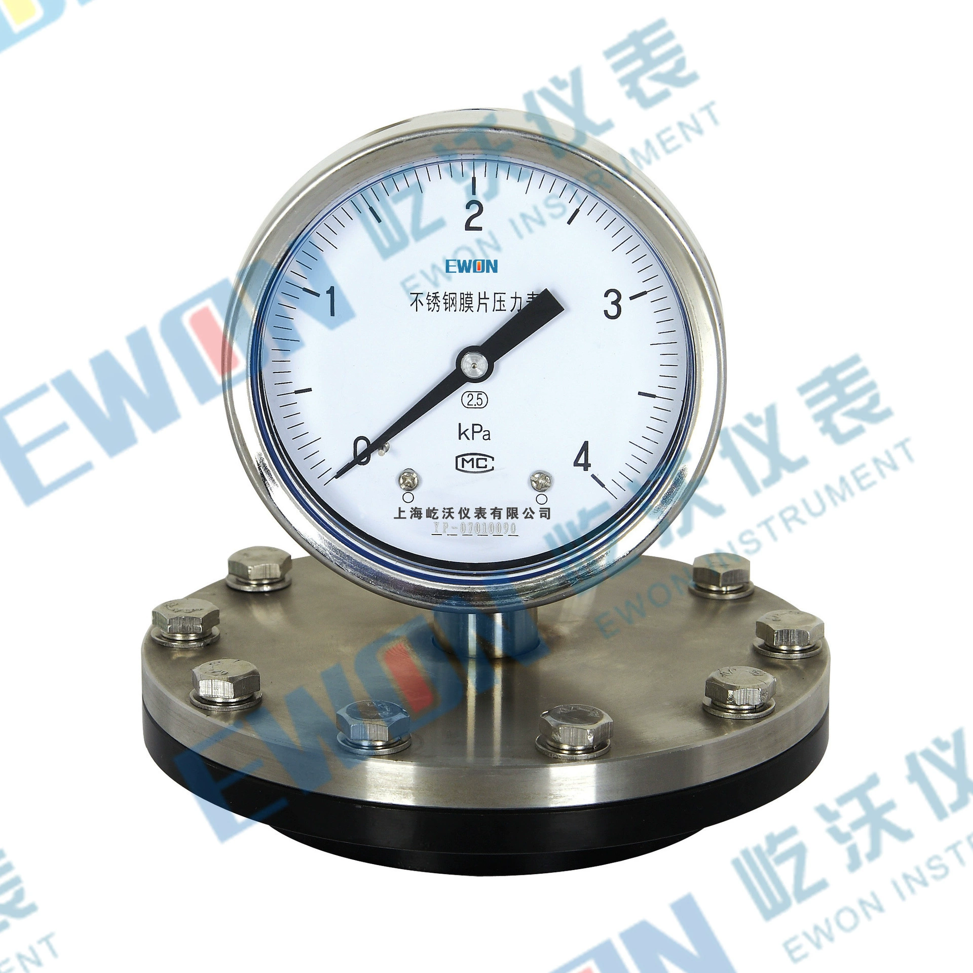 Манометр диафрагмы из нержавеющей стали антикоррозийный манометр YPF-100HF Манометр с фланцевой диафрагмой KPA