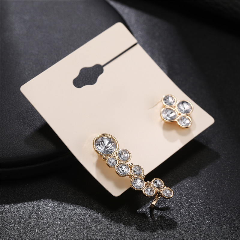 Diamond Simple Asymmetric Earrings display picture 3