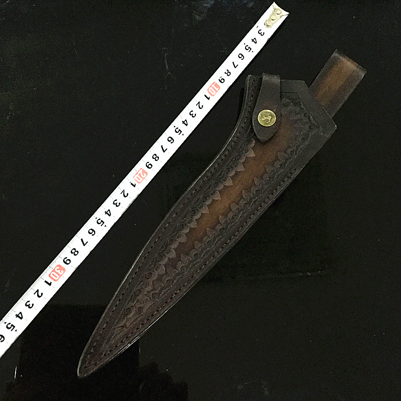 厂价直销户外真皮刀套牛皮雕花刀鞘防身刀军刀专用保护套子|ru