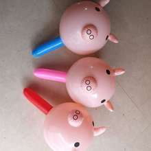 皮货PVC棒玩具充气儿童卡通皮货猪头地摊玩具充气充气玩具批发
