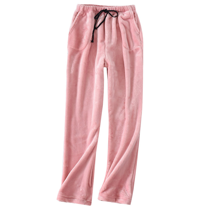 겨울 플란넬 남녀용 파자마 두꺼운 따뜻한 바지 느슨한 대형 사이즈 산호 양털 홈 따뜻한 바지 외부에서 착용 가능