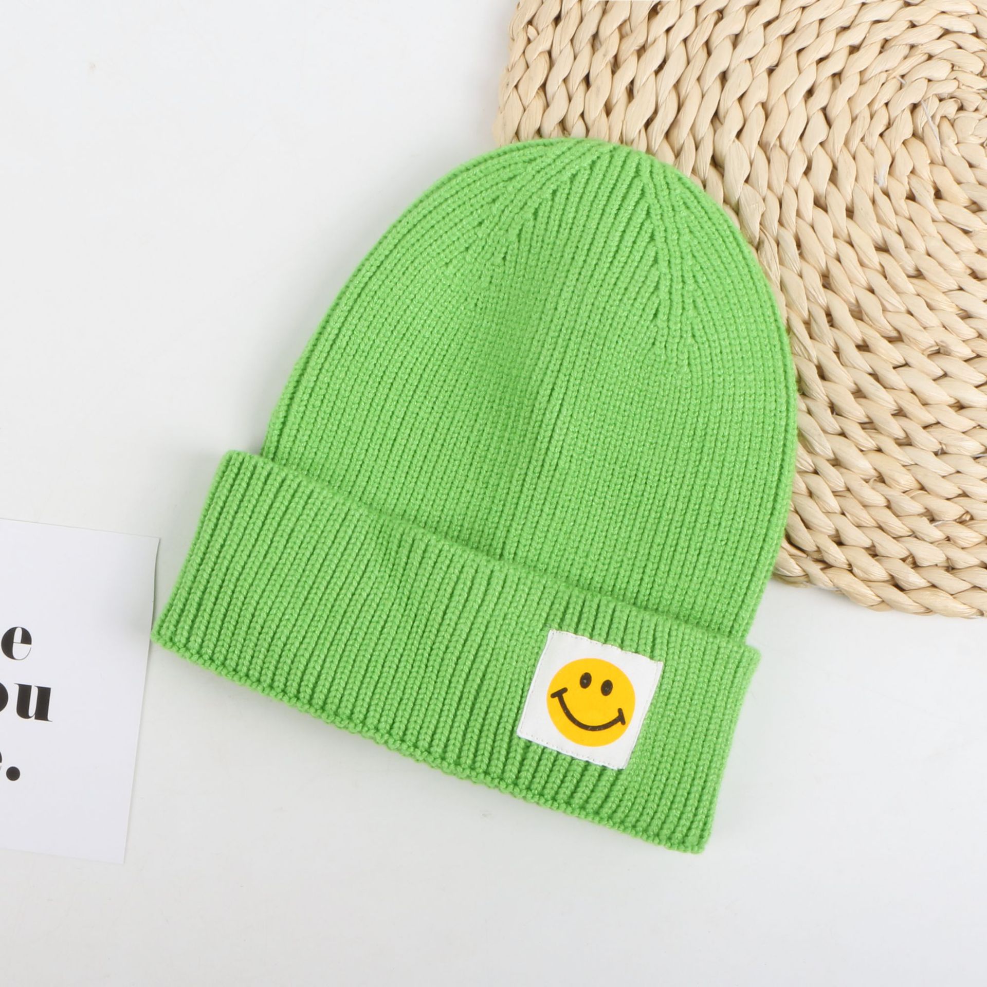 Parent-Child Smiley Face Knitted Hat NSTQ34756