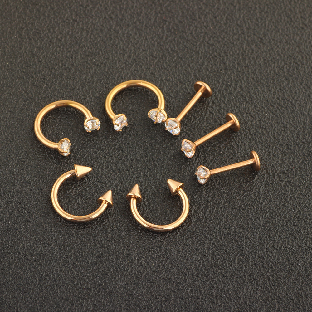 Pointed titanium steel lip stud product view