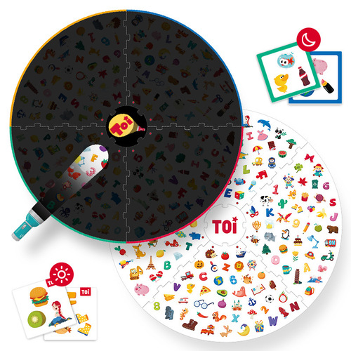 TOI small flashlight treasure hunt game cognitive card multifunctional children's board game 3-8 years old educational board game toy