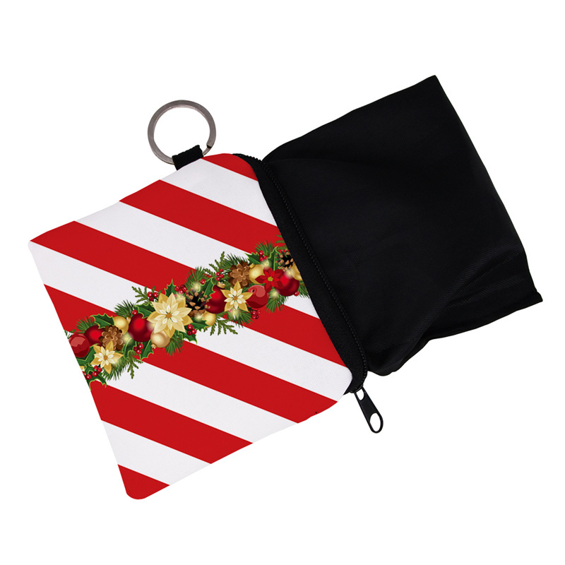 Christmas Festival Christmas Hat, Christmas Tree, Santa Claus Pattern All Seasons Season Women's Christmas Hat Christmas Tree Santa Claus Polyester Zipper Coin Purses