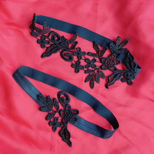 Bridal Garter Belt, Sky-Blue Lace Suspender with Multiple Colors, Sexy & Playful Thigh-High Ring—Western Wedding Accessory, LW36