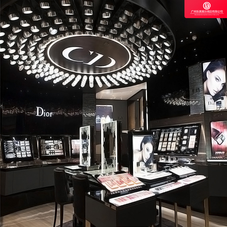 广州厂家定制精品展柜化妆品产品展架护肤品样品玻璃展示柜陈列柜